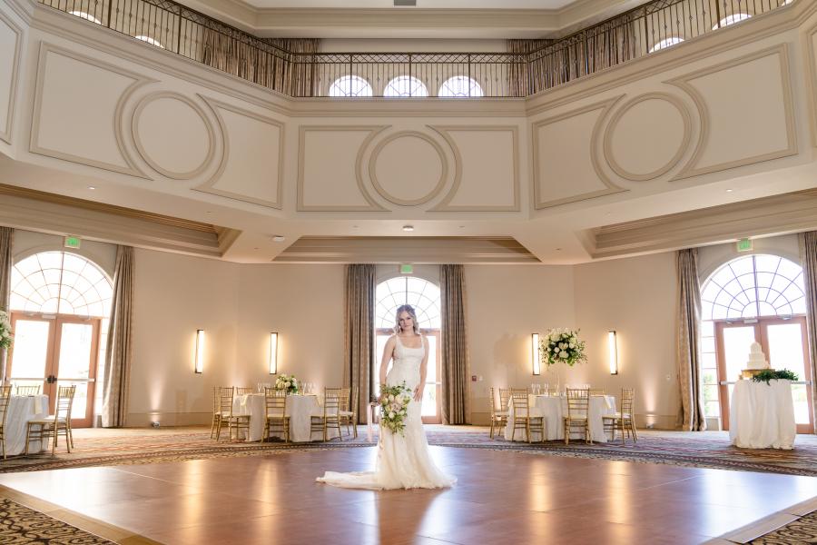 Bride in Butler Ballroom - Rosen Shingle Creek