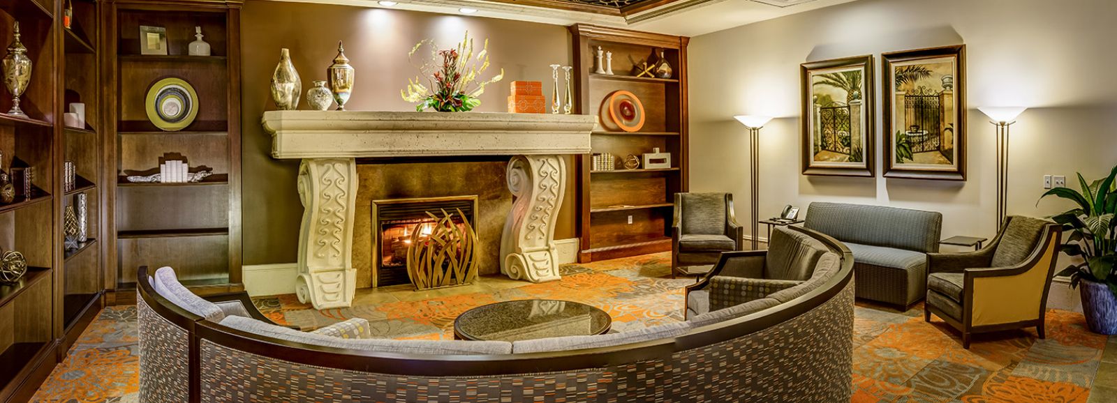 Fireplace at Rosen Shingle Creek